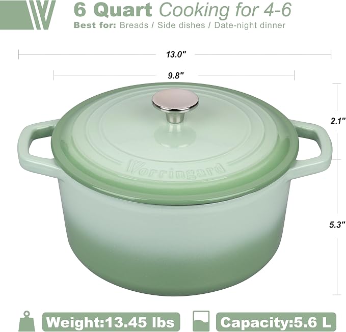VORRINGARD Enameled Cast Iron Dutch Oven Pot - Image 2