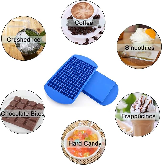Silicone Ice Cube Tray, 160 Mini Crushed Ice Cube Molds Easy Release Small Ice - Image 8