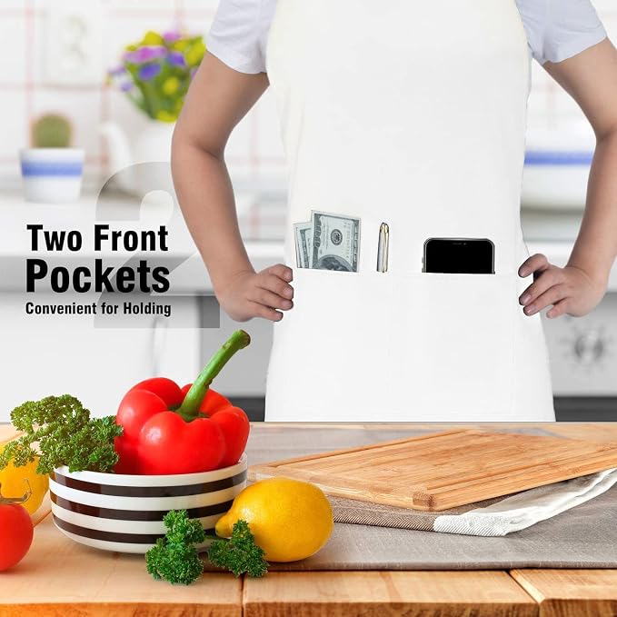 4 Packs Chef Apron, Waterproof Apron, Adjustable Aprons - Image 6