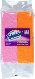 Fabuloso Scratch-Free Kitchen Dish Sponges, Rainbow Cellulose Scrubber Sponge by Fabuloso