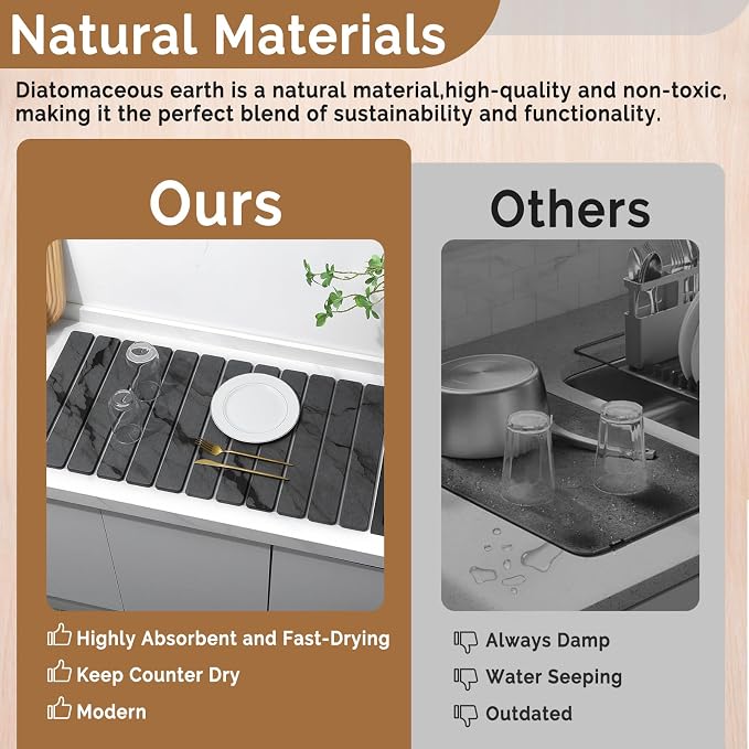 Extra Large Stone Dish Drying Mat - Image 7