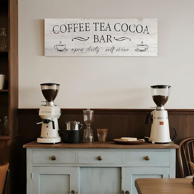 Coffee Tea Cocoa Bar Sign Decor Farmhouse Wall Plaque - Image 3