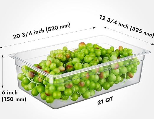 CURTA 6-Pack Full Size 6" Deep NSF Polycarbonate Food Pans | Dishwasher & - Image 2