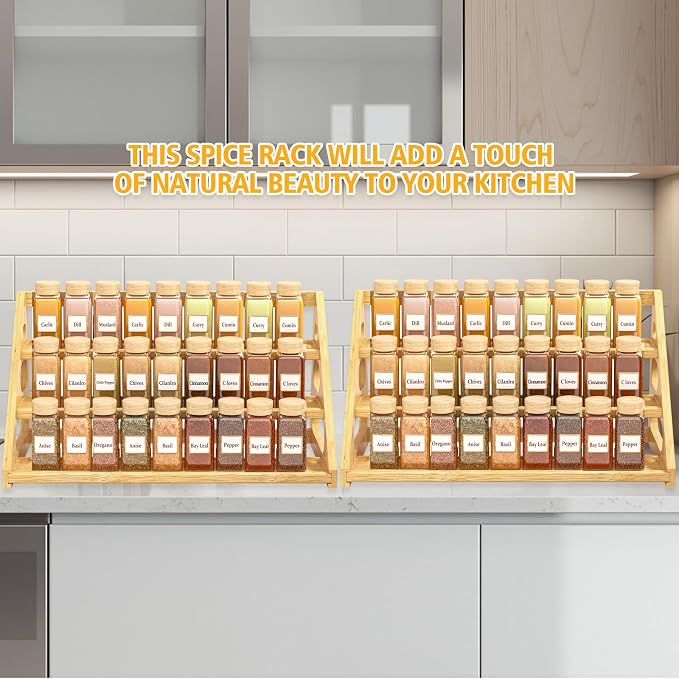 Spice Rack - Bamboo Wood Spice Rack Organization - Image 6