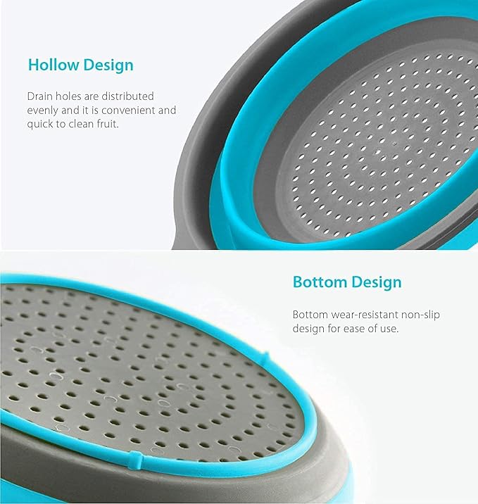 Kitchen Foldable Silicone Strainer Colanders, Collapsible Colanders - Image 5