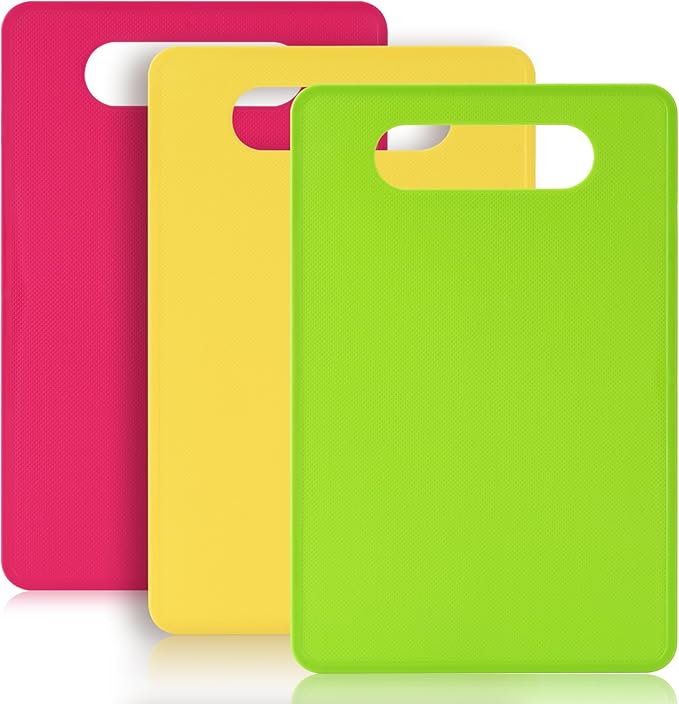 Luckyiren Plastic Cutting Board Set, 3 Pack Small Chopping Boards by Luckyiren