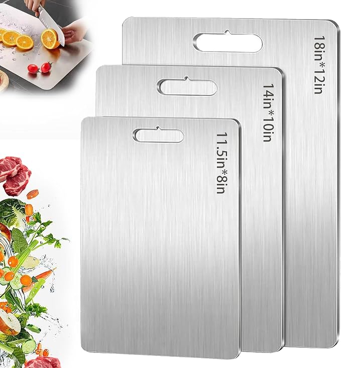 Stainless Steel Cutting Boards for Kitchen, 2026 New Upgrade Titanium Cutting by Unknown