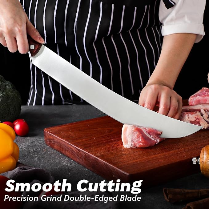 TAN REN Butcher Brisket Knife for Meat Carving, 12 Inch Cimeter Meat Slicing - Image 2