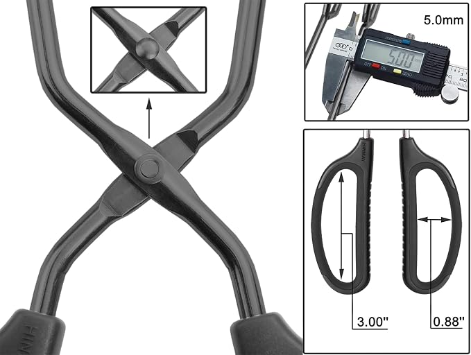 HINMAY Stainless Steel Kitchen Tongs 10" and 12" Set, Comfortable Grip Scissor - Image 3