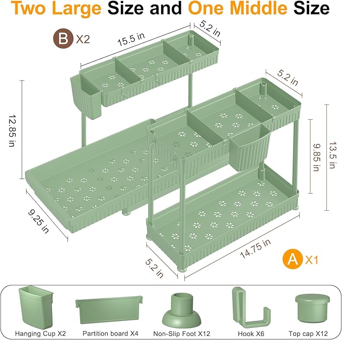 Sevenblue 3 Pack Multi-Purpose Under Sink Organizers and Storage, 2026 L-Shaped - Image 6