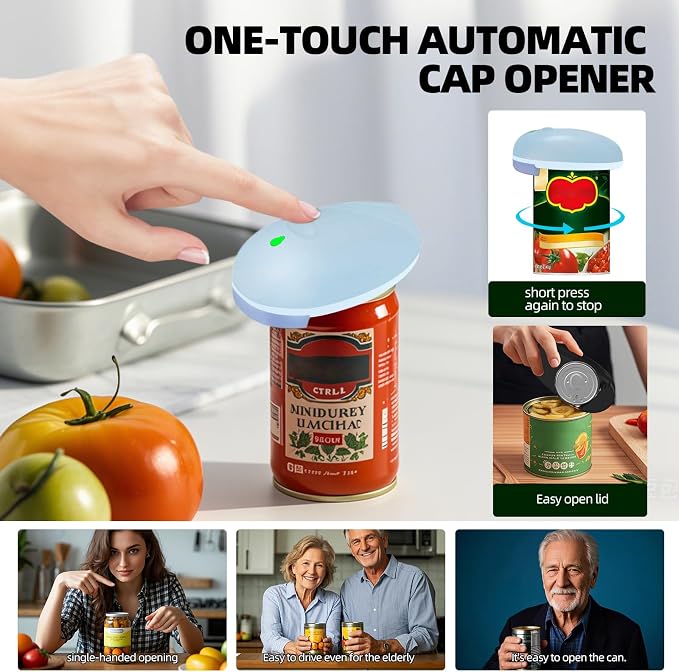 Rechargeable Auto Electric Can OpenerTouch Side Cut Opener Open Your Cans - Image 4