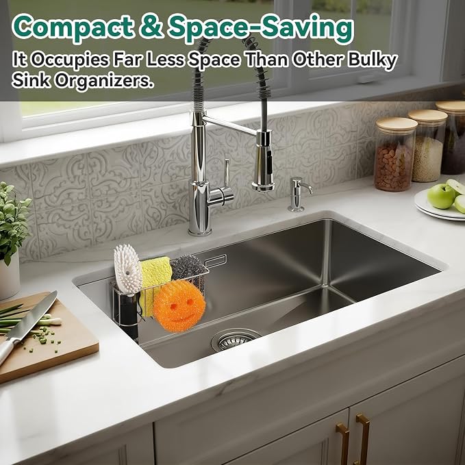 3-IN-1 Multiuse Sponge Holder for Kitchen Sink, Sponge Caddy for Scrub - Image 7
