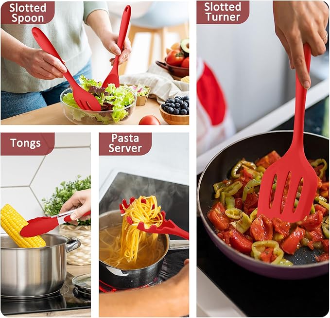 Silicone Cooking Utensils Set of 10, Kitchen Utensils Set - Image 6