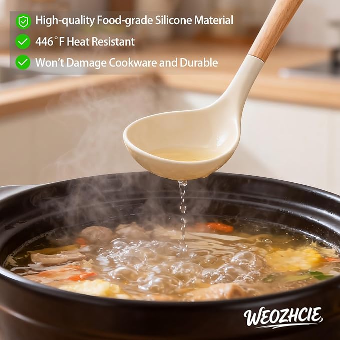 Silicone Cooking Utensil Set, Nonstick 446°F Heat-Resistant Cookware Kitchen - Image 4
