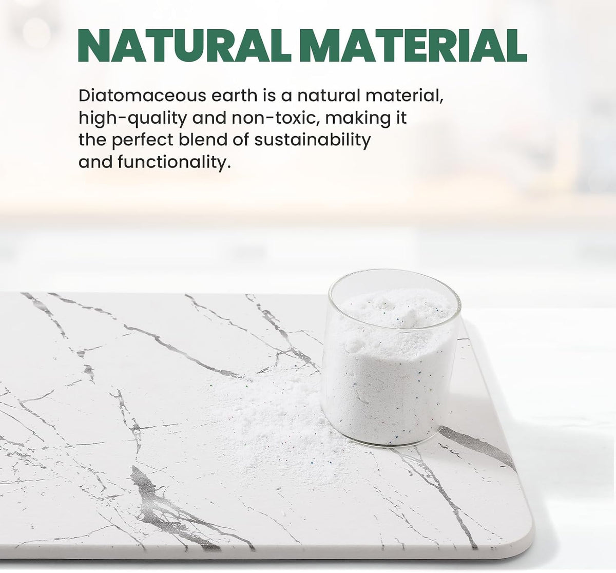 WALL 2 Pack Quick Dry Stone Drying Mat for Kitchen Counter