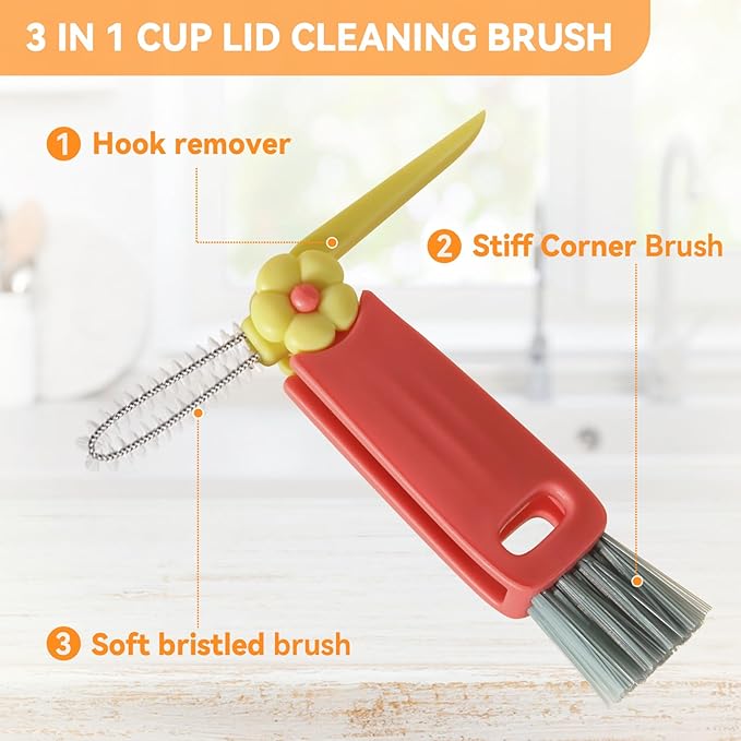 3 in 1 Cup Lid Gap Cleaning Brush Set, Cup Lid Gap Cleaner, Home Kitchen - Image 3