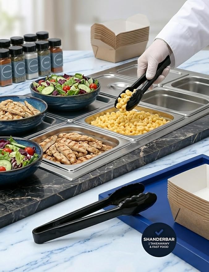 40 Pcs Plastic Tongs for Serving 9 Inch, Kitchen Utensils Set Salad Tongs Bulk - Image 7