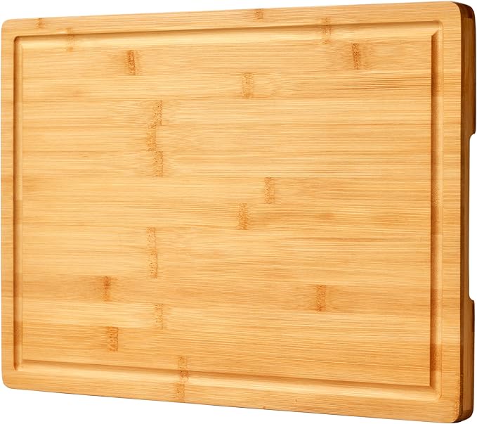 Bamboo Cutting Board for Kitchen, Wooden Chopping Block by ALLSUM