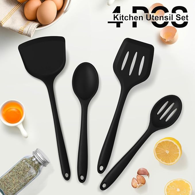 P&P CHEF Kitchen Utensil Set, 4 Pieces Non-stick Silicone Cooking Utensils - Image 6