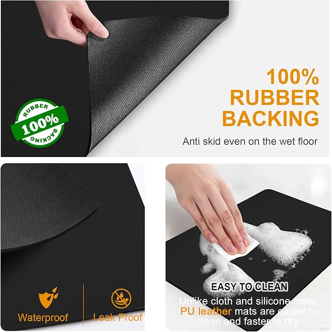 Dish Drying Mats for Kitchen Counter, Waterproof Coffee Mat for Countertop - Image 6