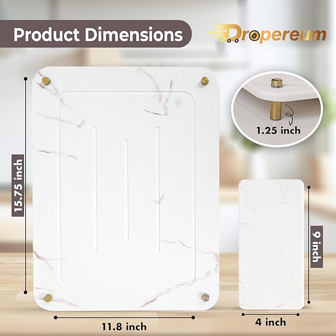 Stone Drying Mat for Kitchen Counter + Sink Caddy | 15.7"x11.8" Diatomaceous - Image 2
