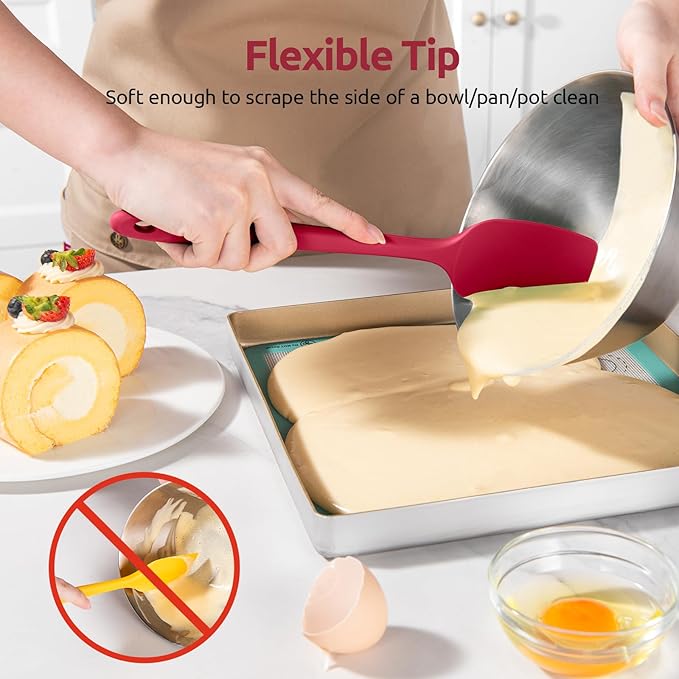 U-Taste Silicone Spoon Spatula Set, 600ºF High Heat Resistant Food Grade - Image 4