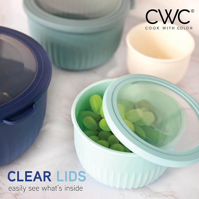 COOK WITH COLOR Prep Bowls with Lids- Wide and Deep Nesting Plastic Small - Image 6