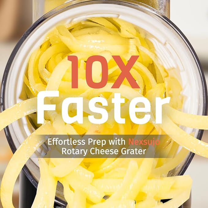 5-in-1 Rotary Cheese Grater Hand Crank, Vegetable Slicer Shredder - Image 2