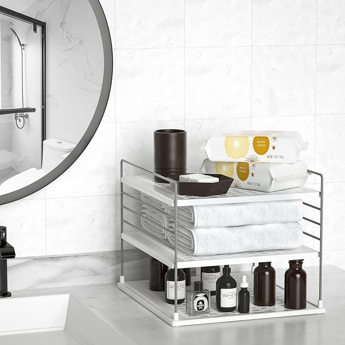 2 PACK Cabinet Organizer for Foil and Plastic Wrap- Divided Compartment Holder - Image 5