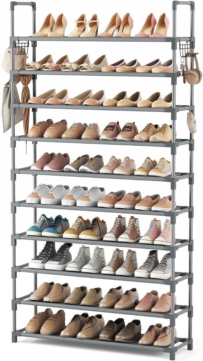 VTRIN 10 Tiers Shoe Rack Tall Large Capacity Wide Shoe Organizer Sturdy Shoe by VTRIN
