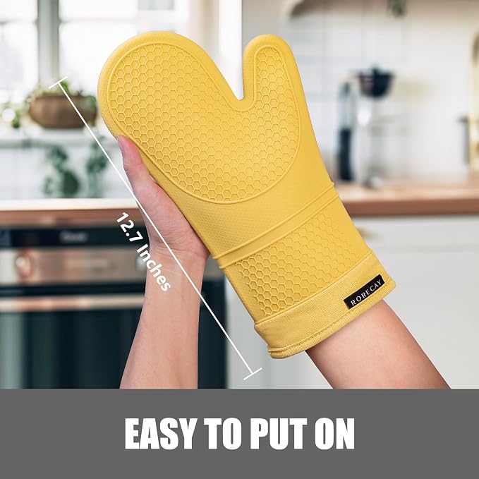 Rorecay Oven Mitts and Pot Holders Sets 6pcs, Extra Long Kitchen Silicone Oven - Image 2