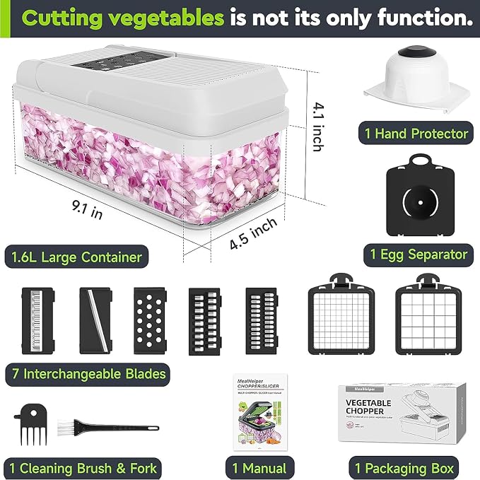 MealHelper 12-in-1 Vegetable Chopper, 7 Blade Veggie Chopper, Practical Food - Image 2