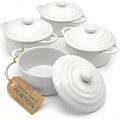 Kook Ceramic Mini Cocotte Set, Small Casserole Dishes by Kook