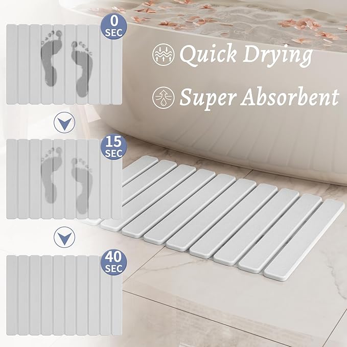 Foldable Stone Bath Mat, Quick Dry Stone Drying Mats - Image 2