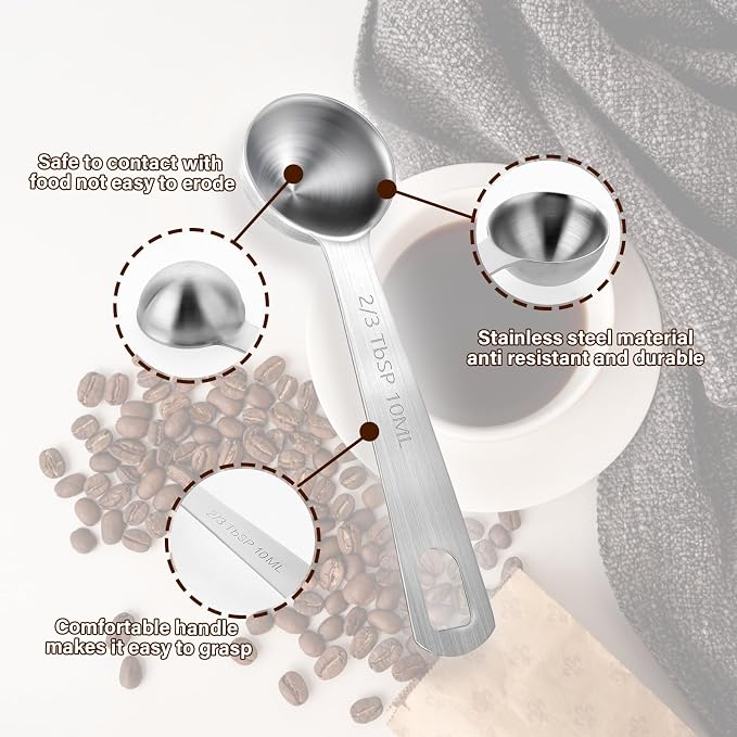 10ML / 2/3TBSP Measuring Spoons, Small Metal Teaspoons - Image 3