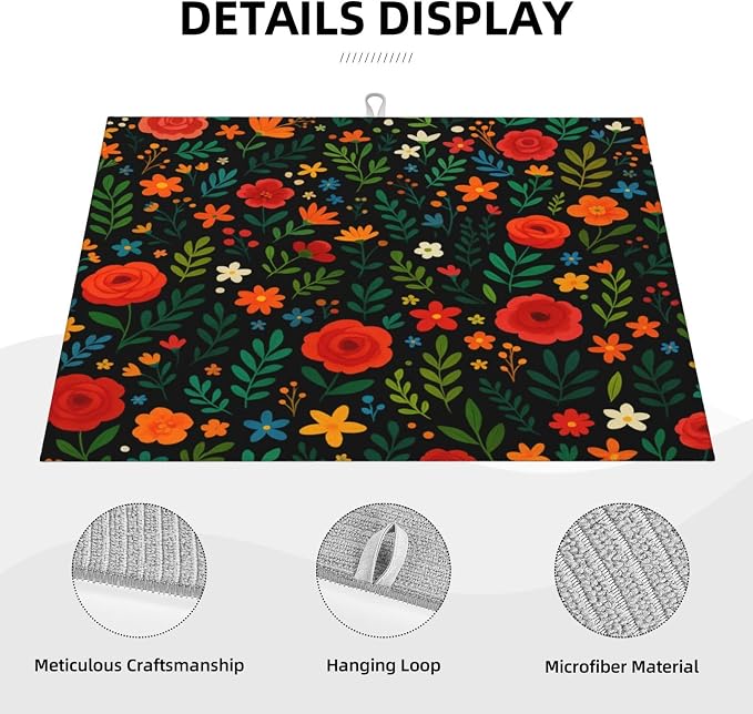 Garden wildflowers Dish Drying Mats - Image 4
