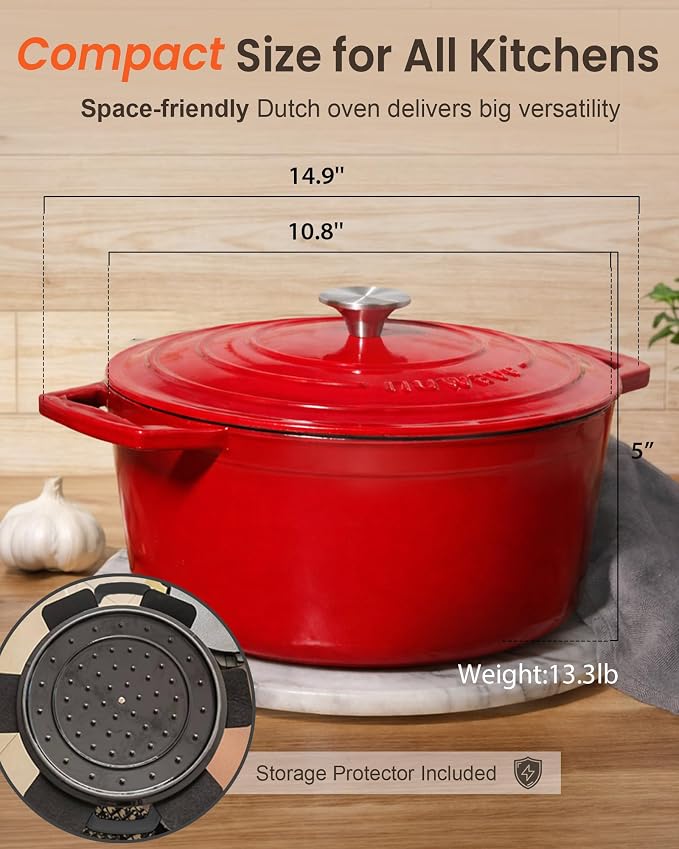Nuwave 6QT Healthy Enameled Cast Iron Dutch Oven Pot - Image 9