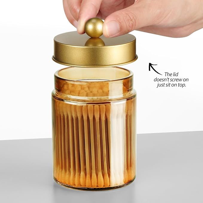 3 Pack Apothecary Jar Canisters Bathroom Vanity Organizer - Image 3
