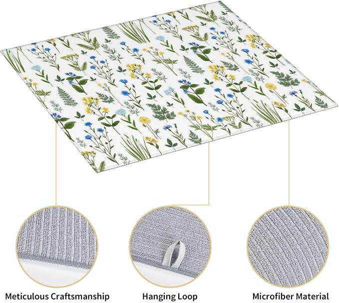 Blue Yellow Wildflower Dish Drying Mats - Image 6