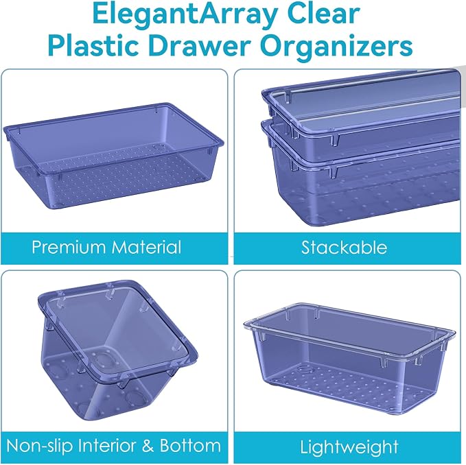ElegantArray 12 PCS Drawer Organizer Set, 4 Sizes Tool Storage Trays - Image 5