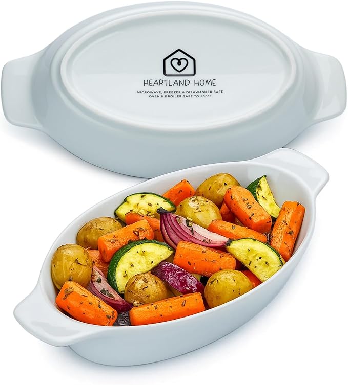 Heartland Home Porcelain Mini Casserole Dish Oval Au Gratin Dish. Cauliflower by HeartlandHome