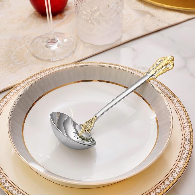 KEAWELL Premium 7.5 inch Luxury Gravy Ladle, 18/10 Stainless Steel, Small Gravy - Image 9