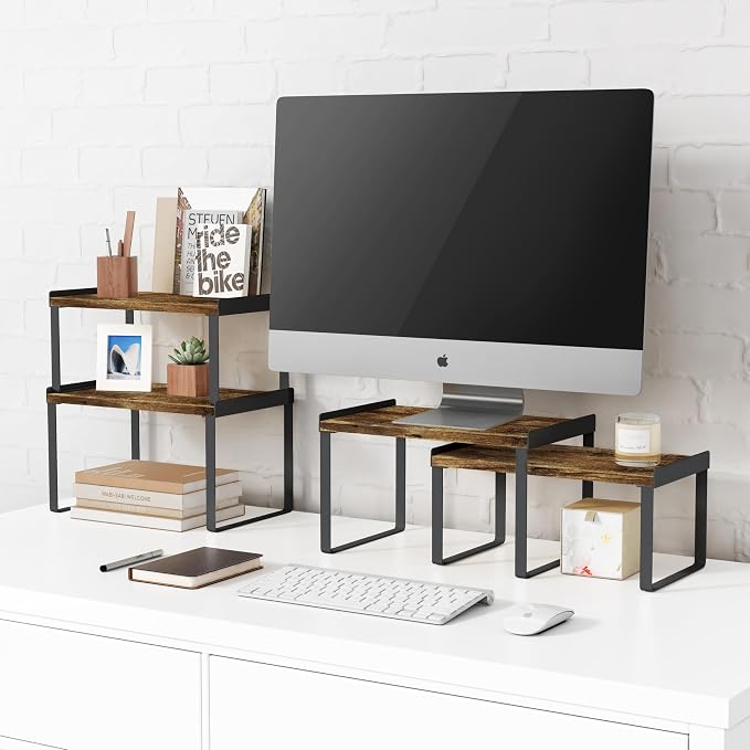 Goozii Kitchen Cabinet Organizers and Storage Shelves, Rustic Farmhouse Desk - Image 8