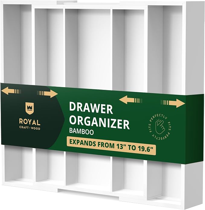 ROYAL CRAFT WOOD Luxury Bamboo Kitchen Drawer Organizer by RoyalCraftWood