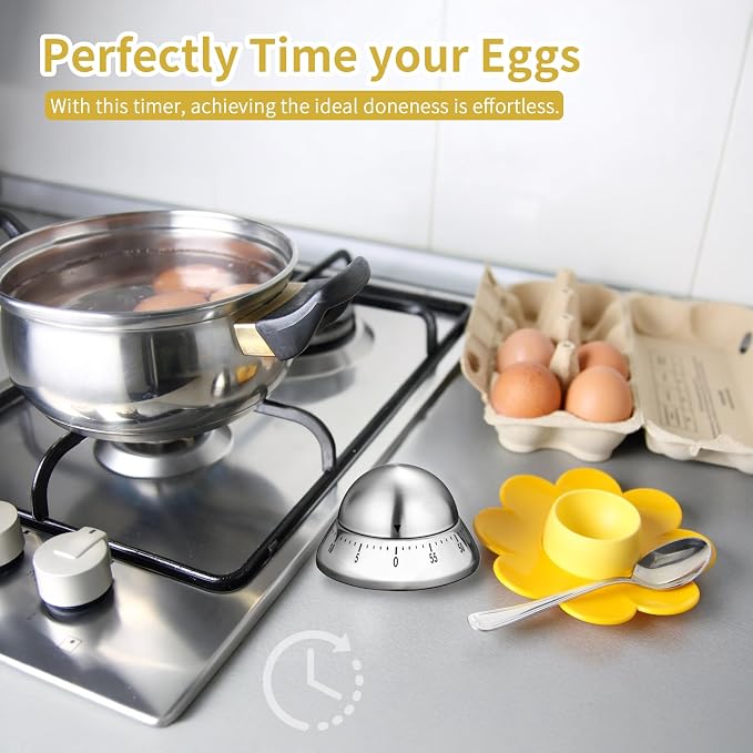 Mechanical Kitchen Timer, Wind Up 60 Minutes Manual Countdown - Image 4