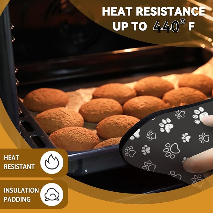 Cute Cat Dog Paw Pot Holder Set of 2, Heat Resistant Potholders Oven Hot Pads - Image 7