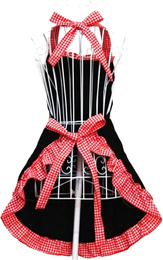 Hyzrz Cute Ladies Girls Retro Apron Dress Kitchen Cooking Vintage Aprons - Image 4