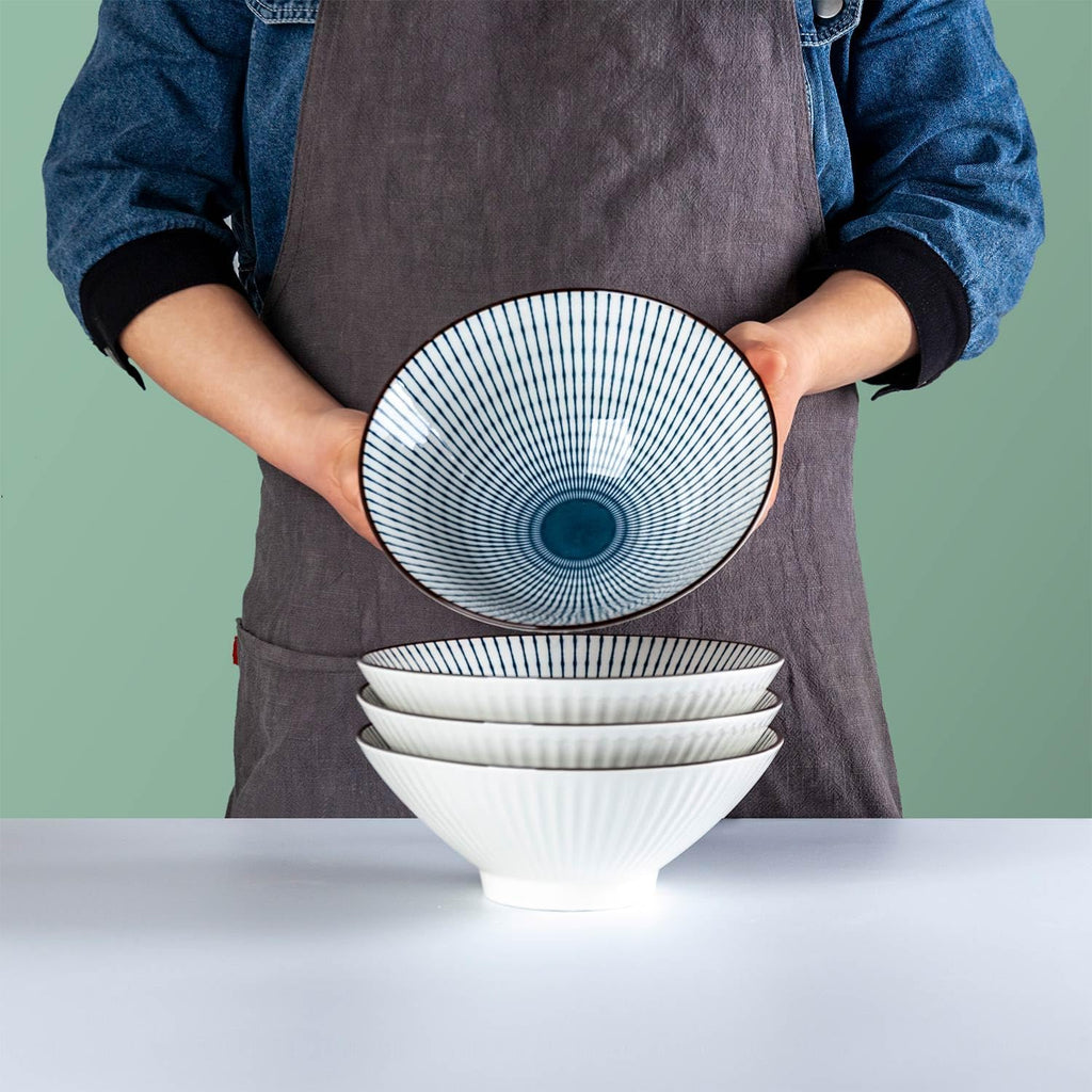 38 oz Japanese Ramen Bowls Set of 6, Large Pho Bowls, 8 Inch Ceramic