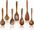 comfoyar Wooden Kitchen Cooking Utenails Set, 7 Pieces Natural Teak Wooden by comfoyar