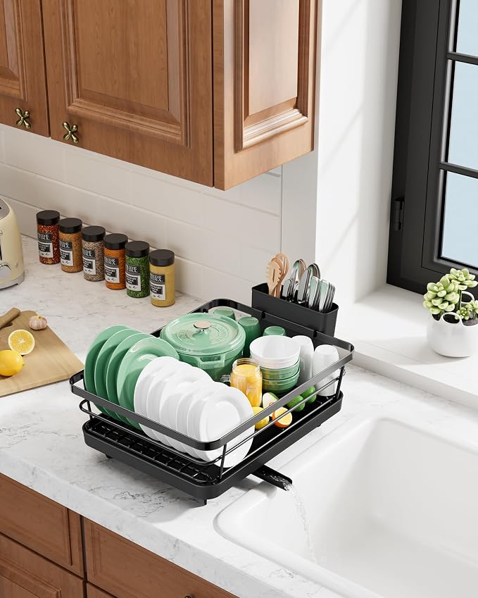 Kitsure Dish Drying Rack for Kitchen Counter, Stainless Steel Sink Organization - Image 9